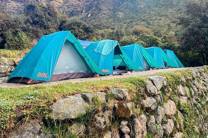 Enjoy a fully prepared tent waiting at the end of your hike.