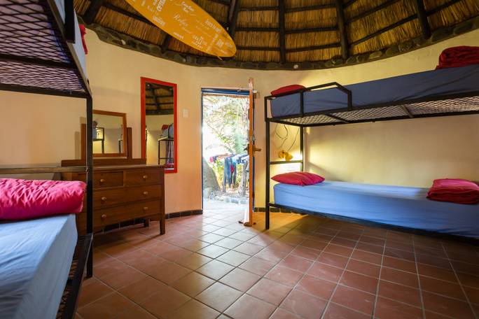 Ladies dorm, with bedside lights.