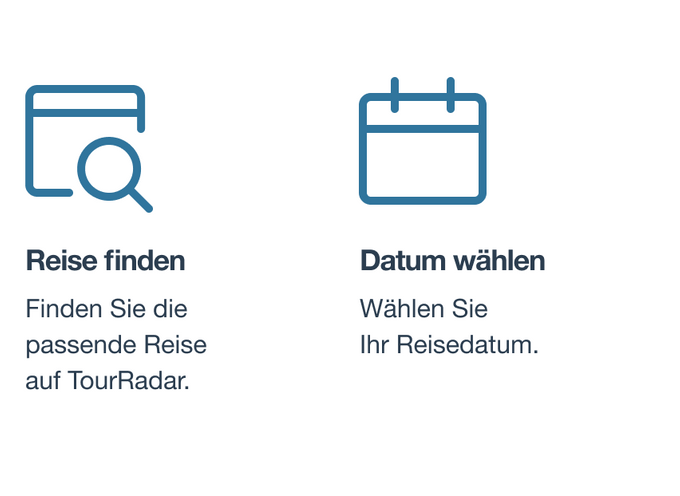 Reise finden und Datum wählen
