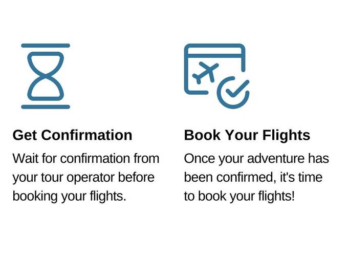 Attendez votre confirmation et réservez vos vols