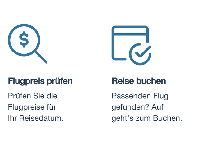 Flugpreis prüfen und Reise buchen
