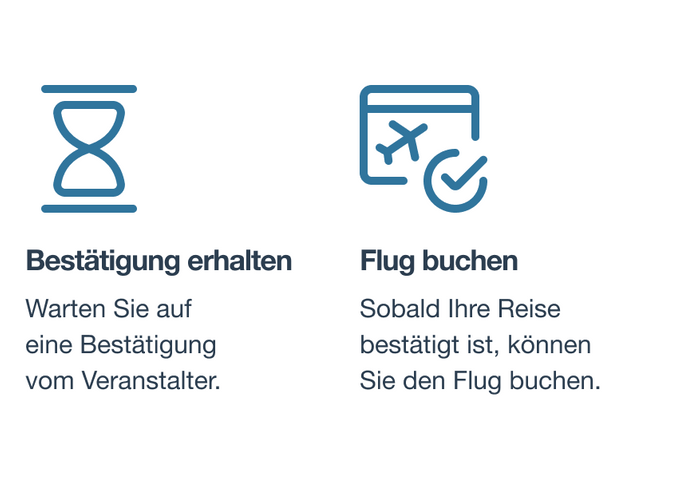 Bestätigung erhalten und Flug buchen