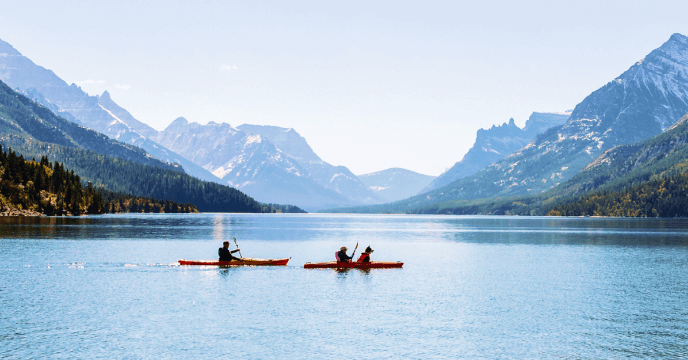 kayaking in Waterton Lakes National Park