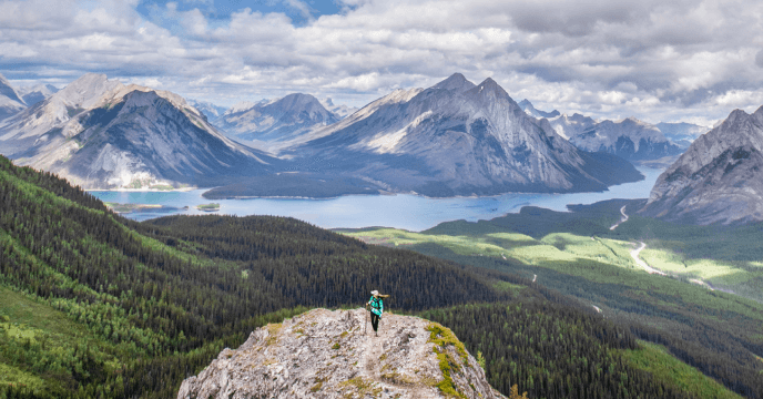 girl exploring the Kananaskis