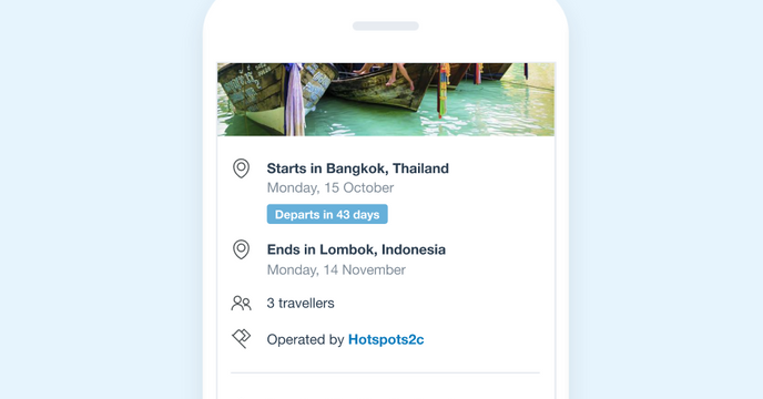 Alle Abenteuerdetails von Ihrem TourRadar Konto anzeigen