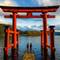 Torii gate at a lake