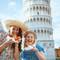 Friends in front of the Leaning Tower of Pisa