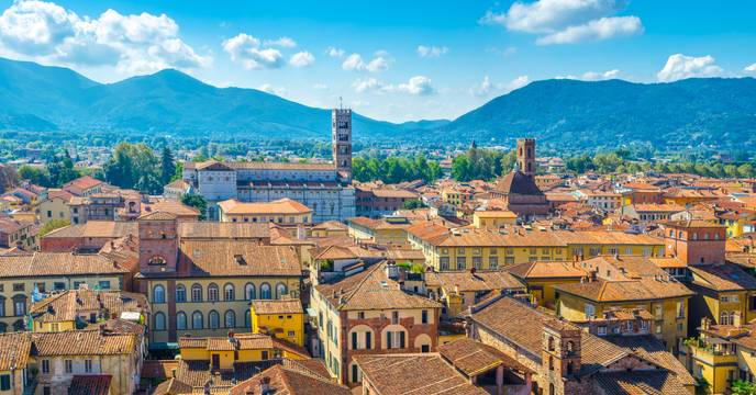 Panoramic view of the town of Lucca