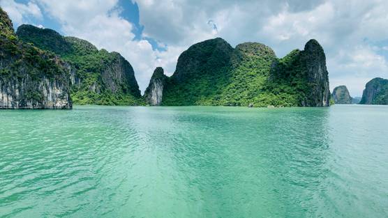 Emerald water in Halong Bay
