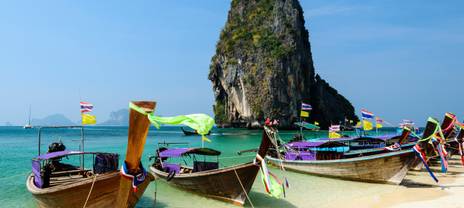 Boats on a beach in Thailand