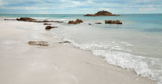 Cloudy weather at the beach
