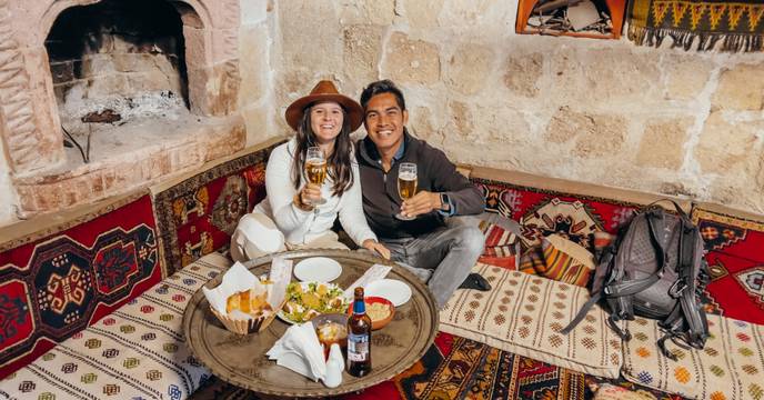 Couple enjoying food
