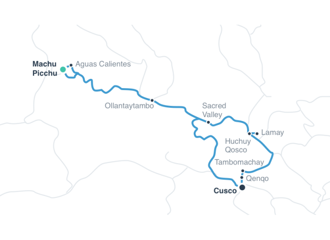 Huchuy Qosqo Trek map