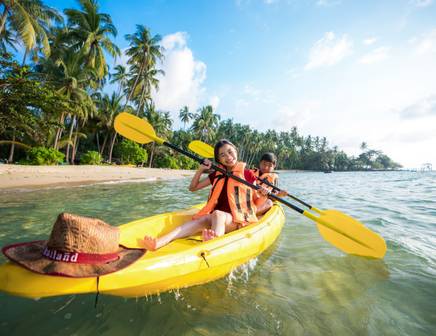 Family boating in Thailand