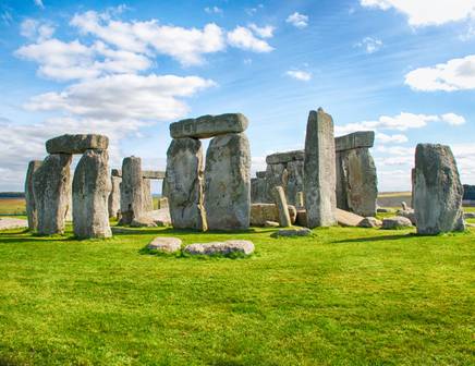 stonehenge with blue sky