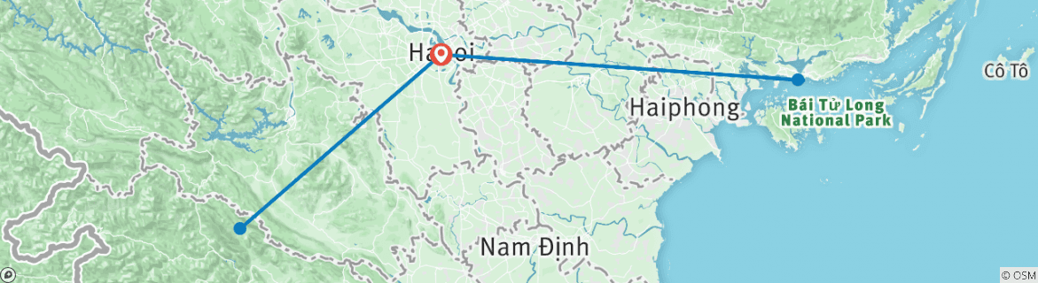 Karte mit der Reiseroute