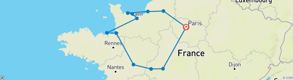 Karte mit der Reiseroute