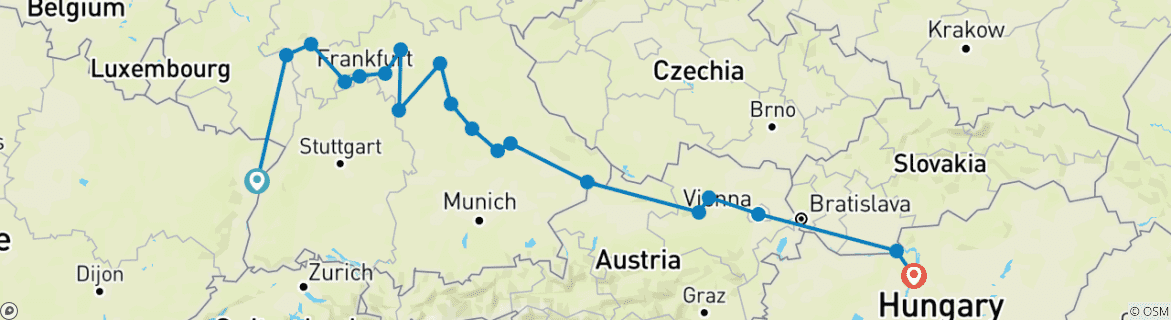 Imagen de un mapa que muestra la ruta del circuito