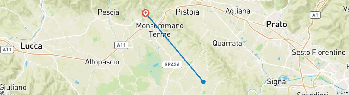 Image d'une carte montrant l'itinéraire du circuit