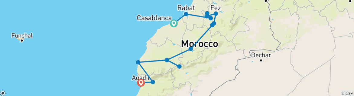 Imagen de un mapa que muestra la ruta del circuito