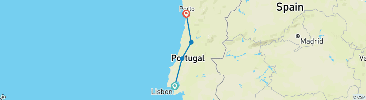 Image d'une carte montrant l'itinéraire du circuit