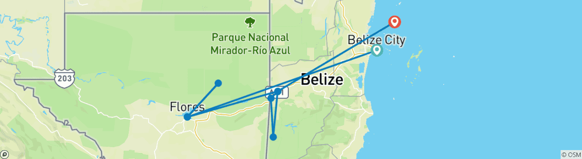 Mapa de Belice clásico y Tikal