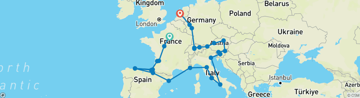 Imagen de un mapa que muestra la ruta del circuito