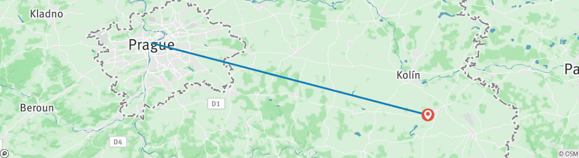 Karte mit der Reiseroute