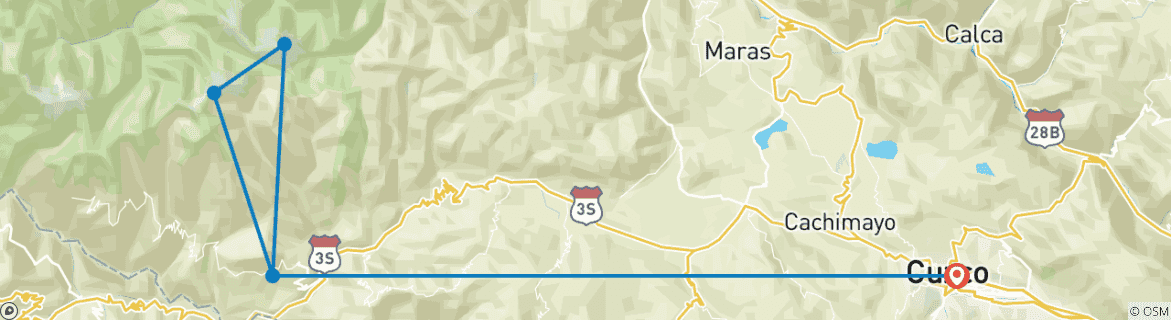 Carte du circuit Trek Salkantay 2D/1N