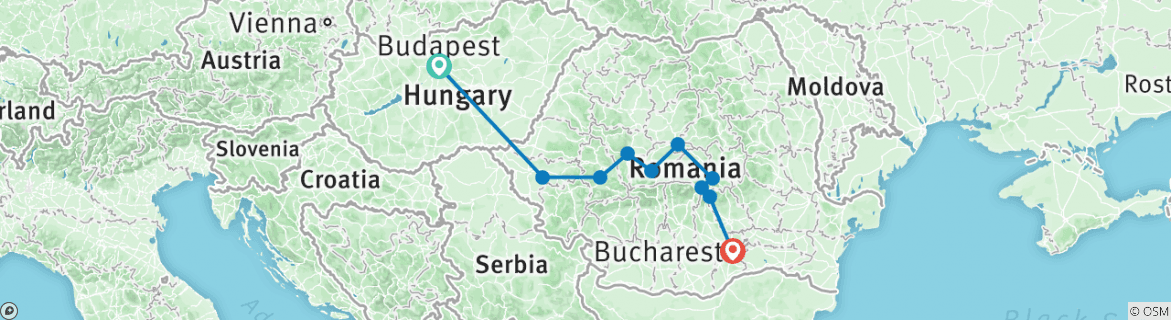 Karte mit der Reiseroute