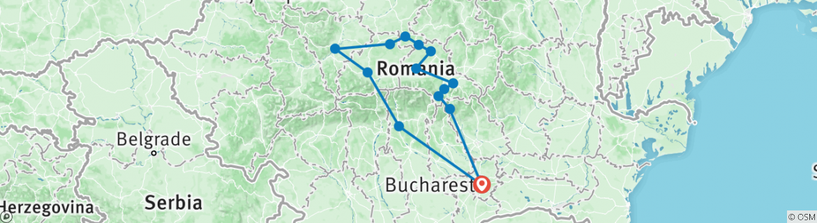 Karte mit der Reiseroute