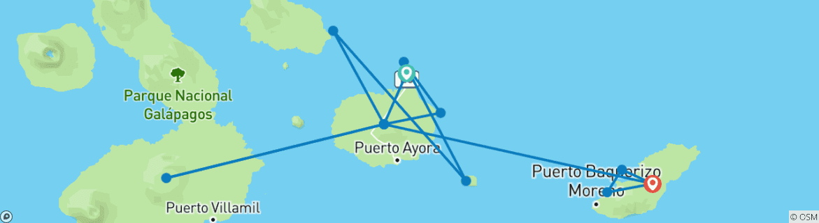 Image d'une carte montrant l'itinéraire du circuit