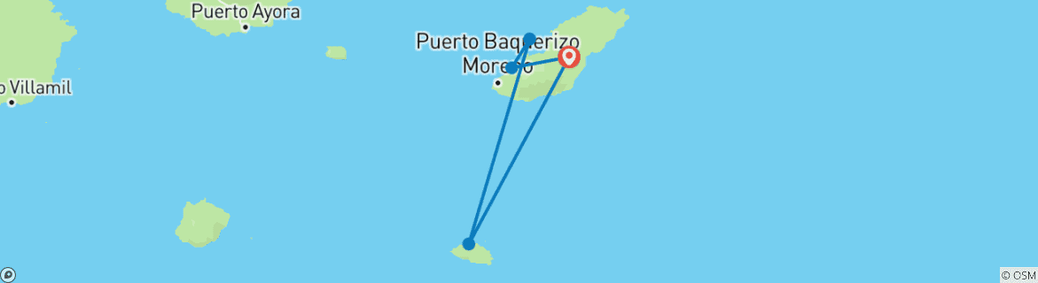 Karte mit der Reiseroute