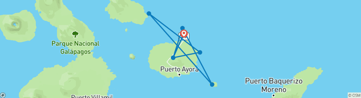 Karte mit der Reiseroute