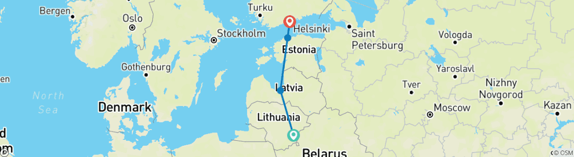 Map of Baltique et Scandinavie en 10 jours - départ garanti