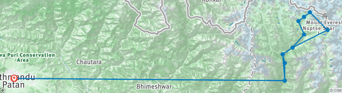 Karte mit der Reiseroute