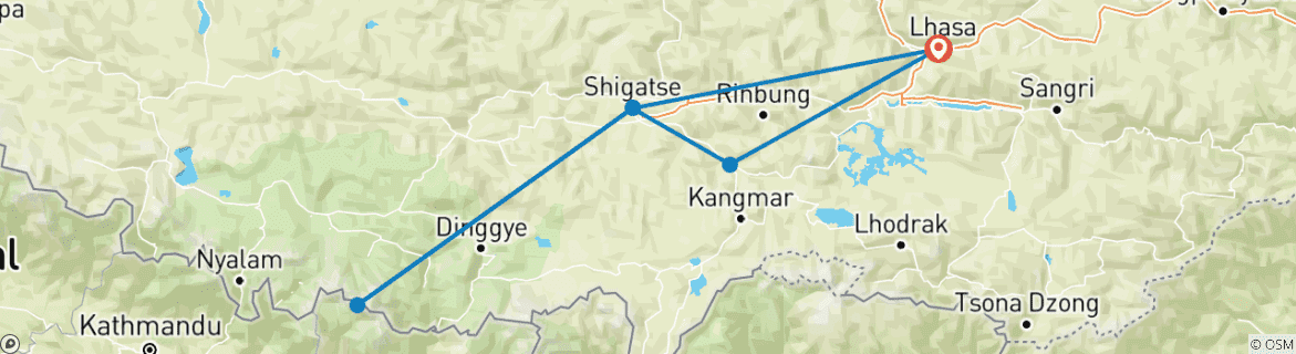 Karte mit der Reiseroute