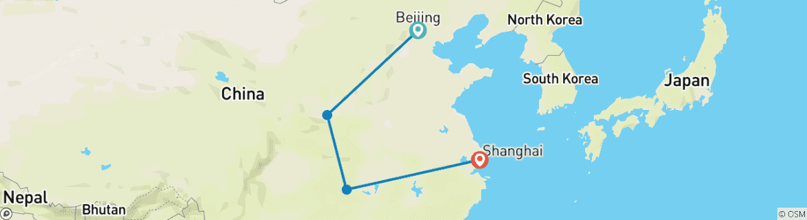 Image d'une carte montrant l'itinéraire du circuit