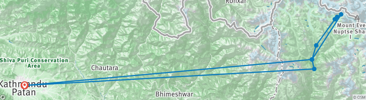 Karte mit der Reiseroute