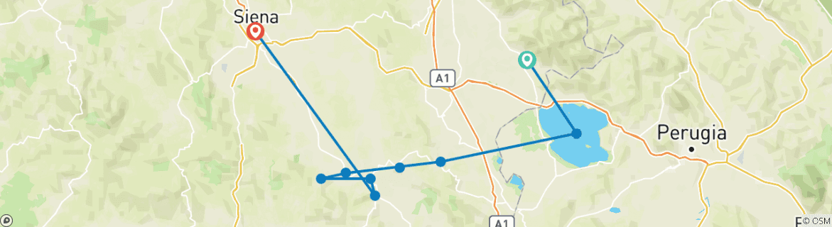Karte mit der Reiseroute