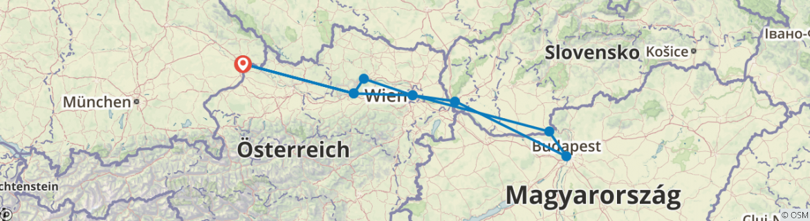 Image d'une carte montrant l'itinéraire du circuit