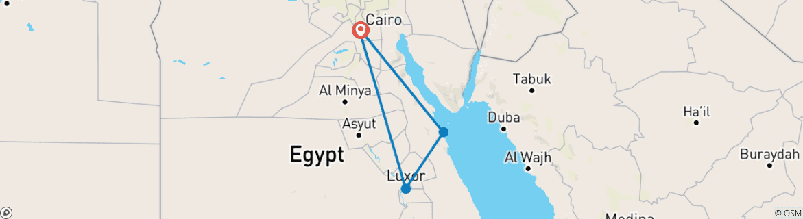 Karte mit der Reiseroute