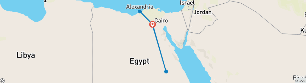 Karte mit der Reiseroute