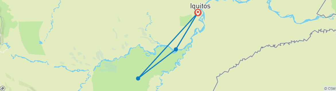 Karte mit der Reiseroute