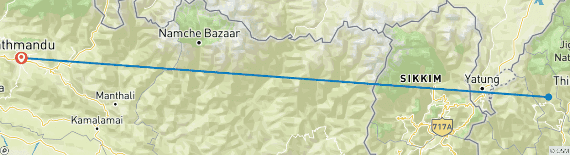 Karte mit der Reiseroute
