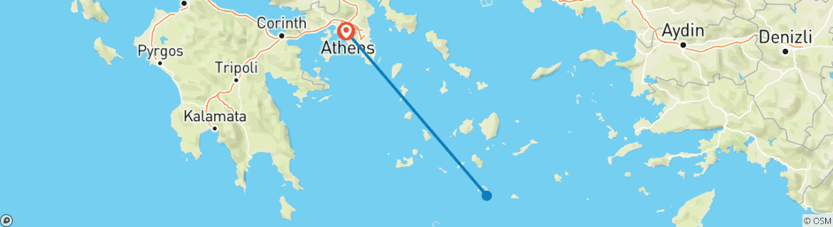 Carte du circuit Athènes et Santorin - Noisless Breeze