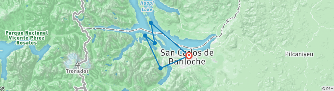 Karte mit der Reiseroute