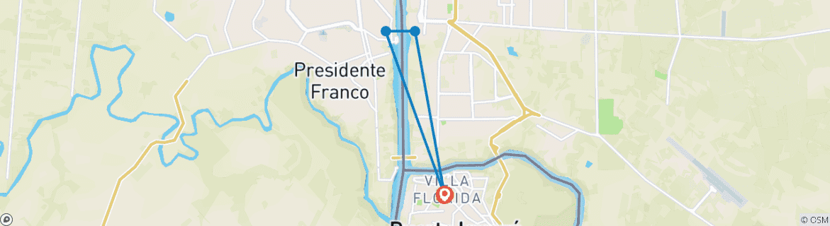 Image d'une carte montrant l'itinéraire du circuit
