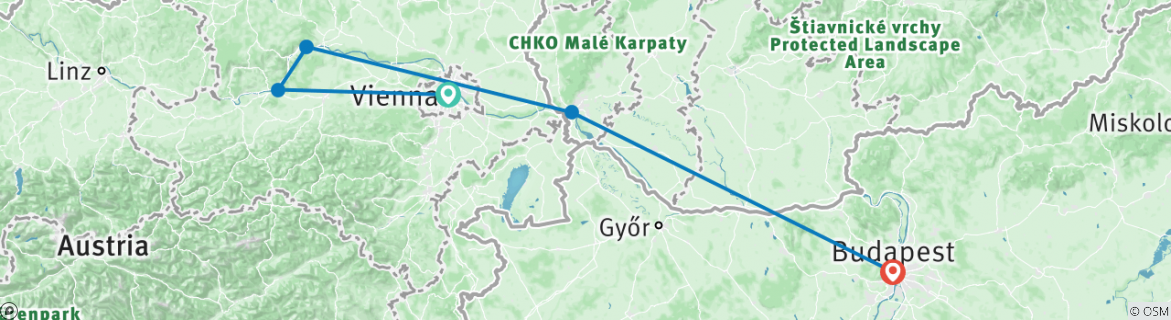 Karte mit der Reiseroute