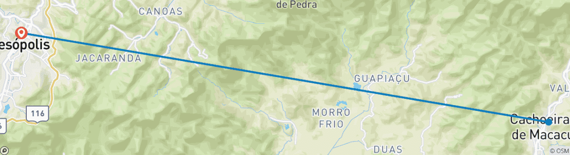 Foto van een kaart met de route van de rondreis